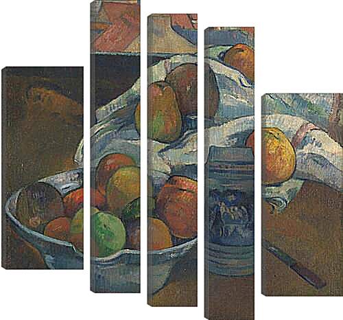Модульная картина - Bowl of Fruit and Tankard before a Window. Поль Гоген