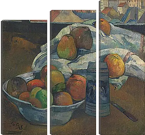 Модульная картина - Bowl of Fruit and Tankard before a Window. Поль Гоген