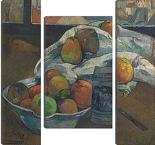 Модульная картина - Bowl of Fruit and Tankard before a Window. Поль Гоген