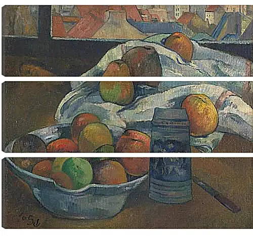 Модульная картина - Bowl of Fruit and Tankard before a Window. Поль Гоген