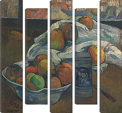 Модульная картина - Bowl of Fruit and Tankard before a Window. Поль Гоген