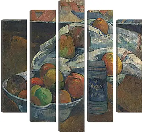 Модульная картина - Bowl of Fruit and Tankard before a Window. Поль Гоген