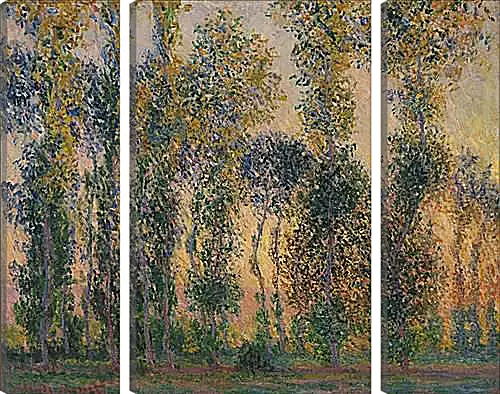 Модульная картина - Poplars at Giverny, Sunrise. Клод Моне