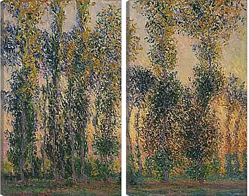 Модульная картина - Poplars at Giverny, Sunrise. Клод Моне