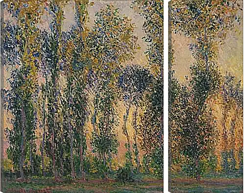 Модульная картина - Poplars at Giverny, Sunrise. Клод Моне