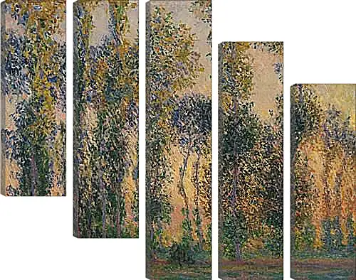 Модульная картина - Poplars at Giverny, Sunrise. Клод Моне