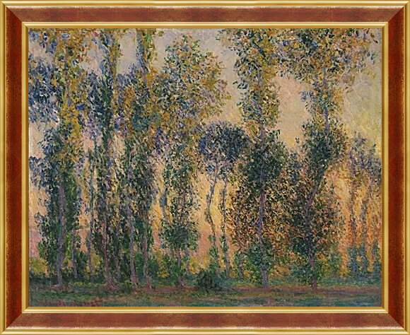 Картина в раме - Poplars at Giverny, Sunrise. Клод Моне