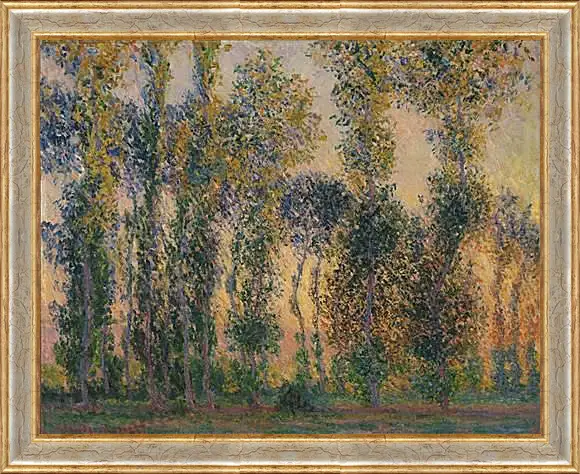 Картина в раме - Poplars at Giverny, Sunrise. Клод Моне