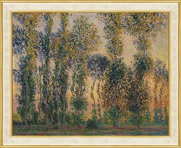 Картина в раме - Poplars at Giverny, Sunrise. Клод Моне