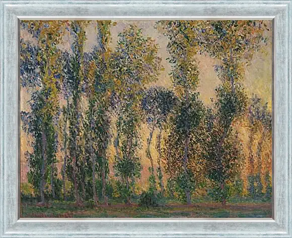 Картина в раме - Poplars at Giverny, Sunrise. Клод Моне