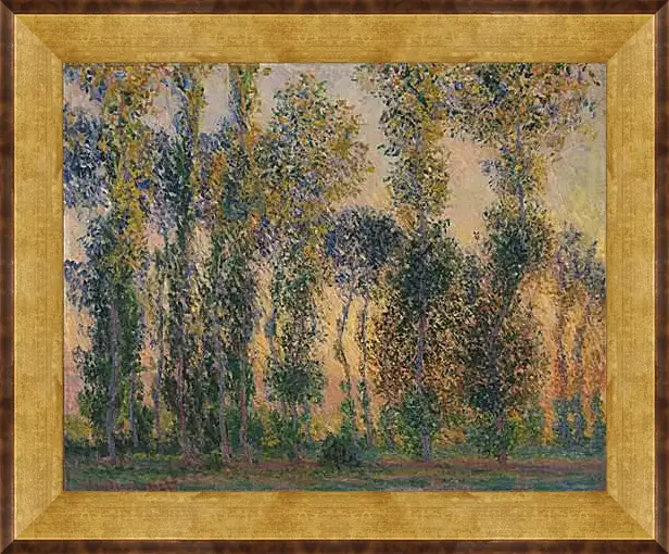 Картина в раме - Poplars at Giverny, Sunrise. Клод Моне