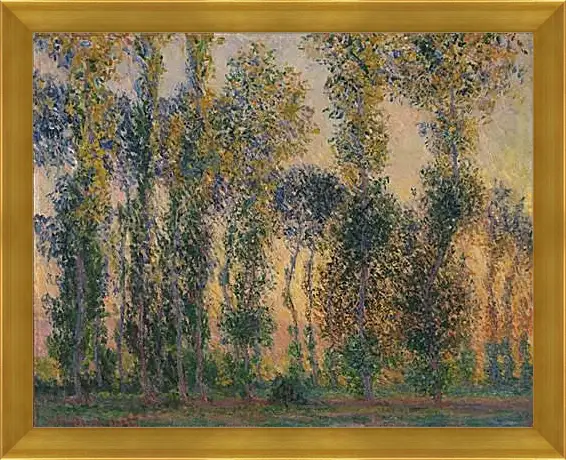 Картина в раме - Poplars at Giverny, Sunrise. Клод Моне