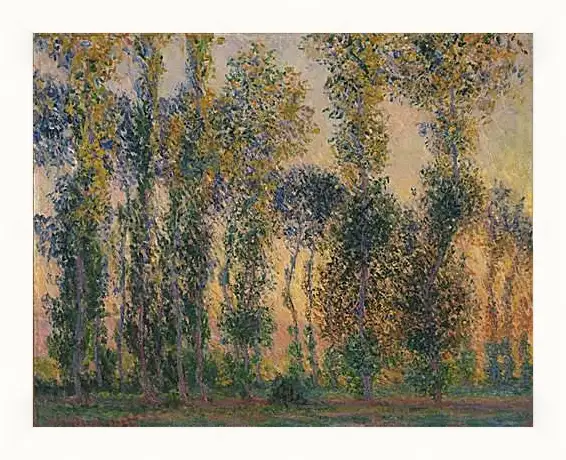 Картина в раме - Poplars at Giverny, Sunrise. Клод Моне