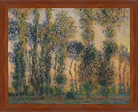 Картина в раме - Poplars at Giverny, Sunrise. Клод Моне