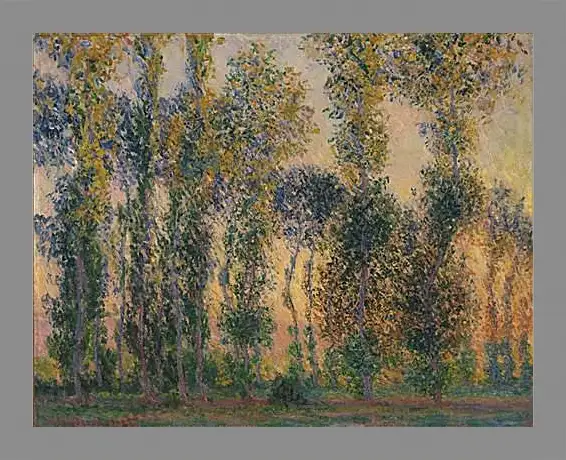 Картина в раме - Poplars at Giverny, Sunrise. Клод Моне