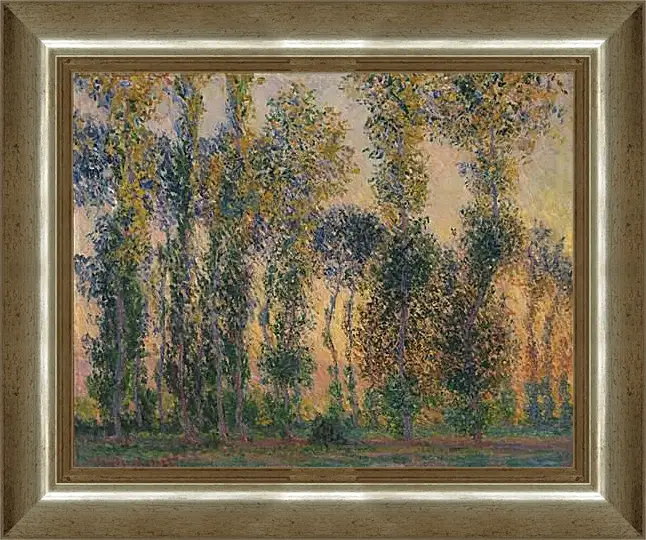 Картина в раме - Poplars at Giverny, Sunrise. Клод Моне