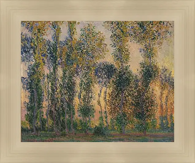 Картина в раме - Poplars at Giverny, Sunrise. Клод Моне