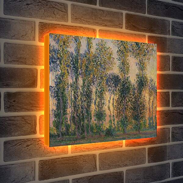 Лайтбокс световая панель - Poplars at Giverny, Sunrise. Клод Моне