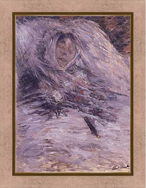 Картина в раме - Camille Monet on Her Deathbed. Клод Моне