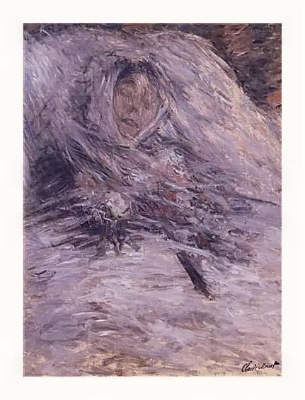 Картина в раме - Camille Monet on Her Deathbed. Клод Моне