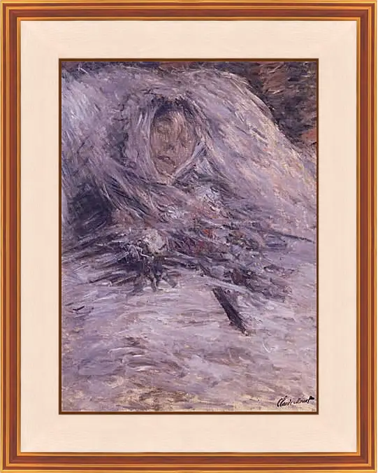 Картина в раме - Camille Monet on Her Deathbed. Клод Моне