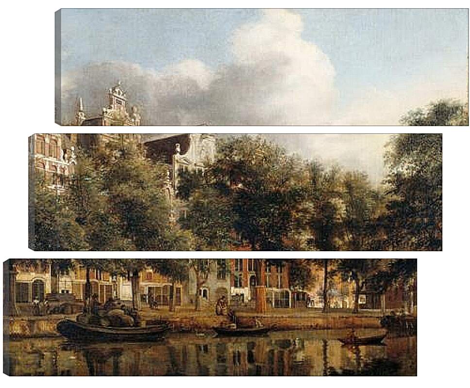 Модульная картина - Херенграхт в Амстердаме. Ян Ван дер Хейден