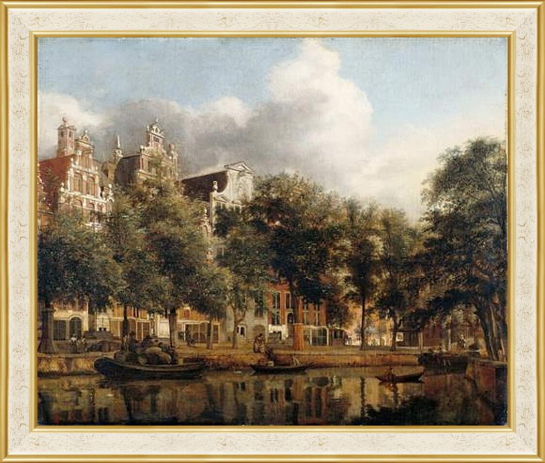 Картина в раме - Херенграхт в Амстердаме. Ян Ван дер Хейден