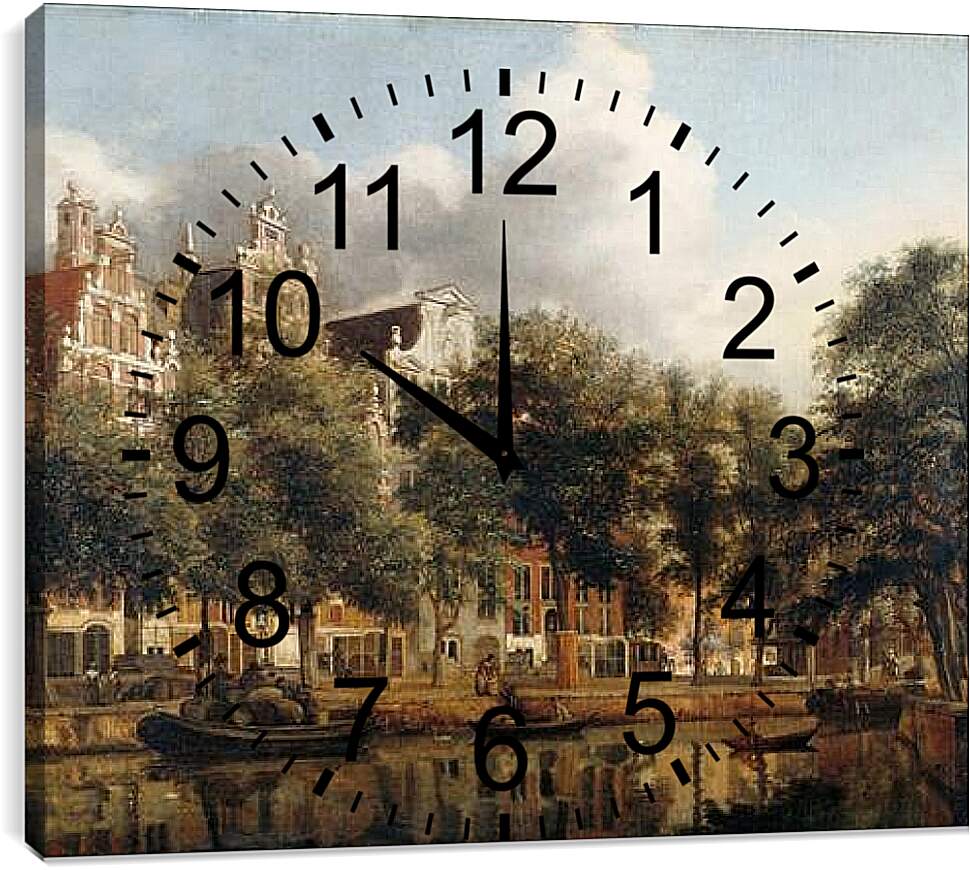 Часы картина - Херенграхт в Амстердаме. Ян Ван дер Хейден
