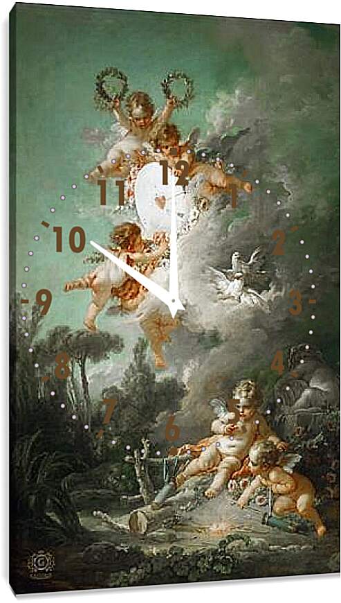Часы картина - Мишень любви. Франсуа Буше