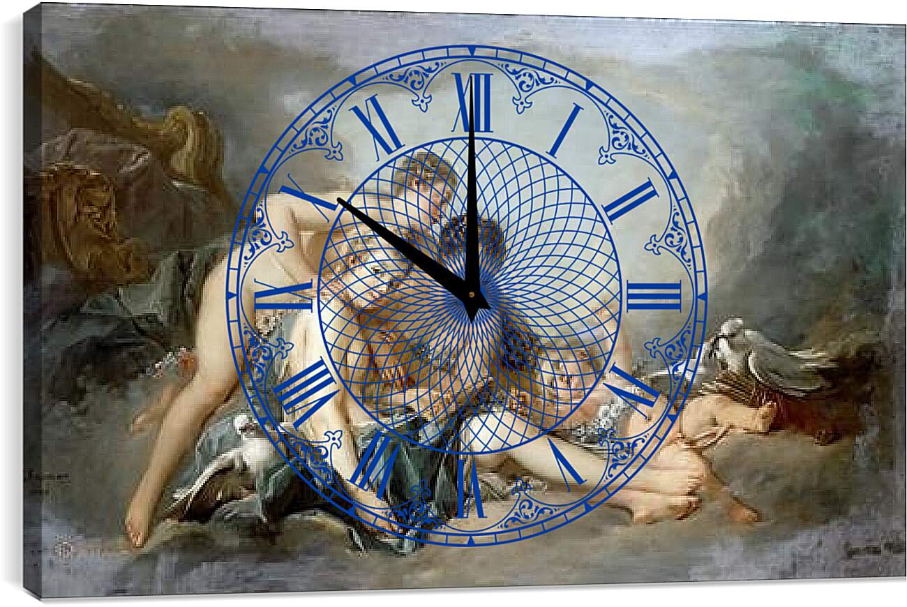 Часы картина - Венера обезоруживает Купидона. Франсуа Буше
