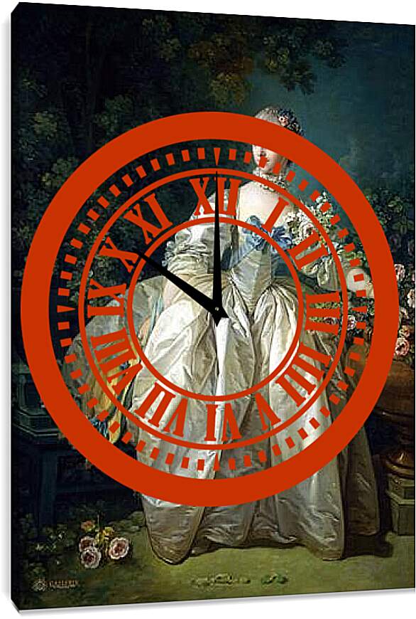 Часы картина - Madame Bergeret. Франсуа Буше