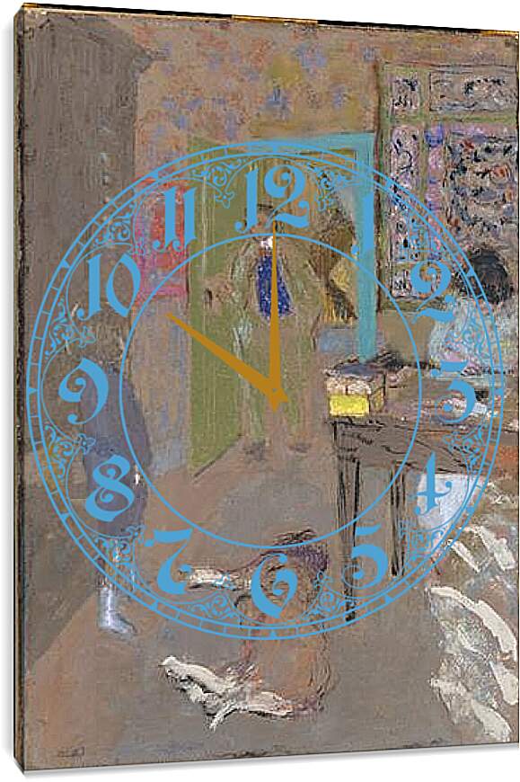 Часы картина - Interior at Saint-Jacut. Эдуар Вюйар