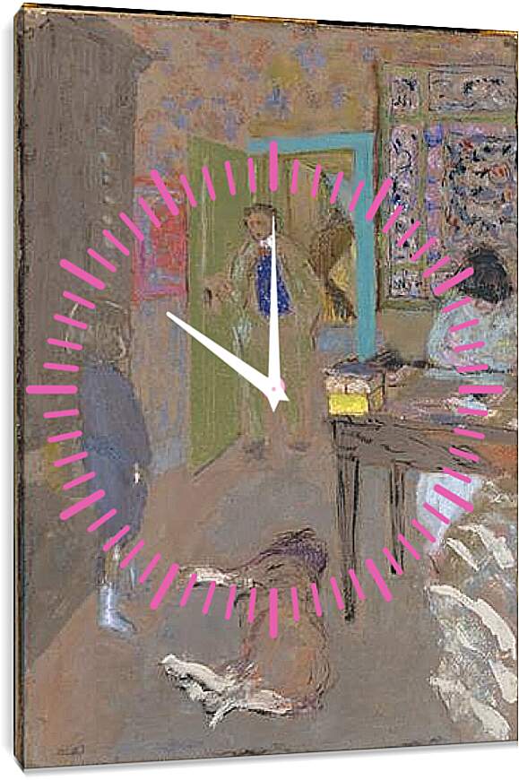 Часы картина - Interior at Saint-Jacut. Эдуар Вюйар