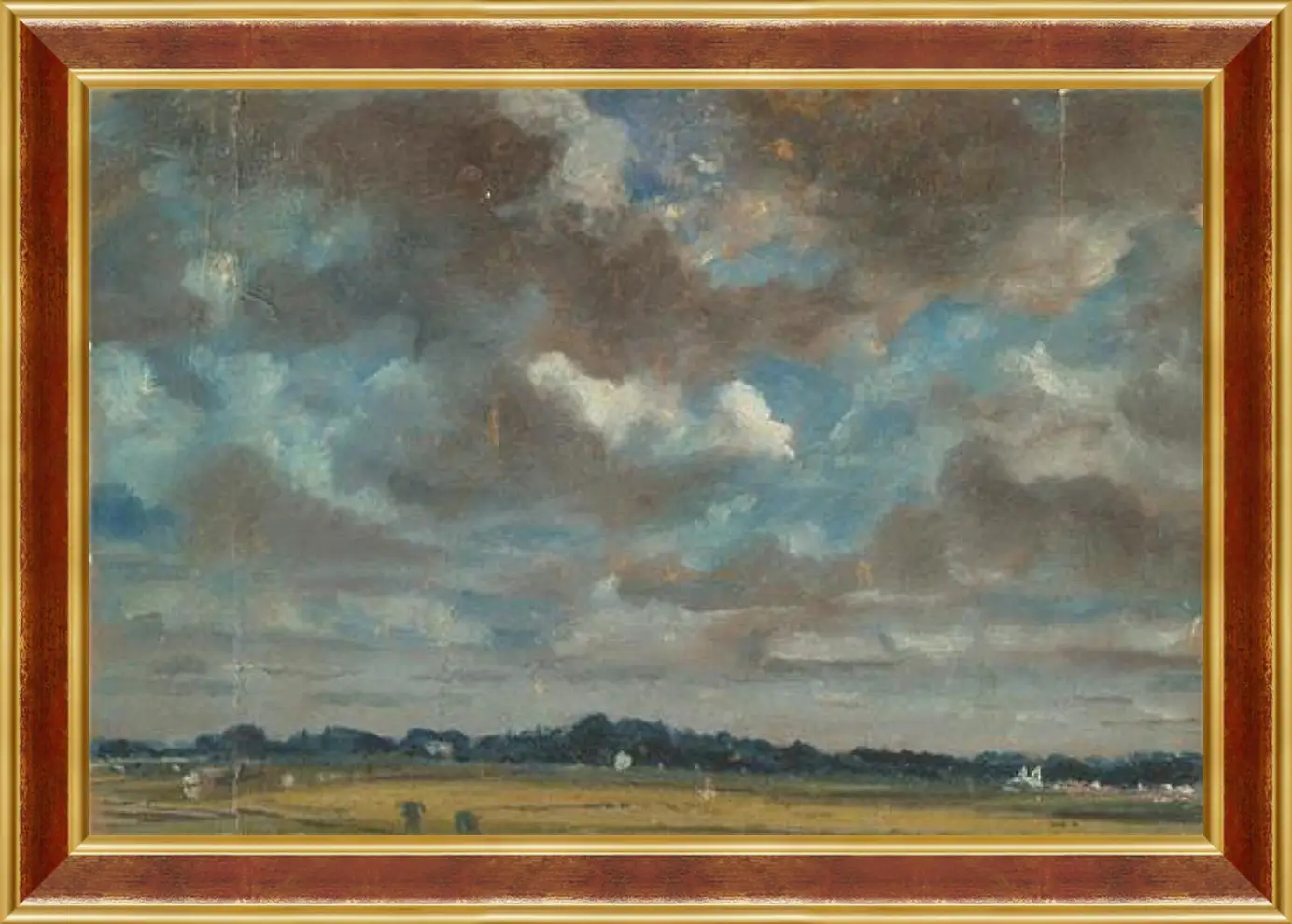 Картина в раме - Extensive Landscape with GreyClouds. Джон Констебл