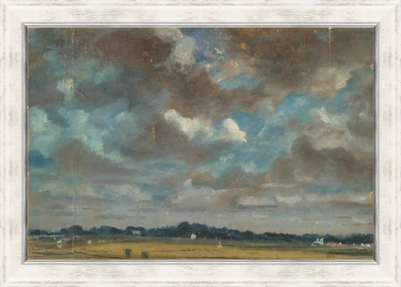 Картина в раме - Extensive Landscape with GreyClouds. Джон Констебл