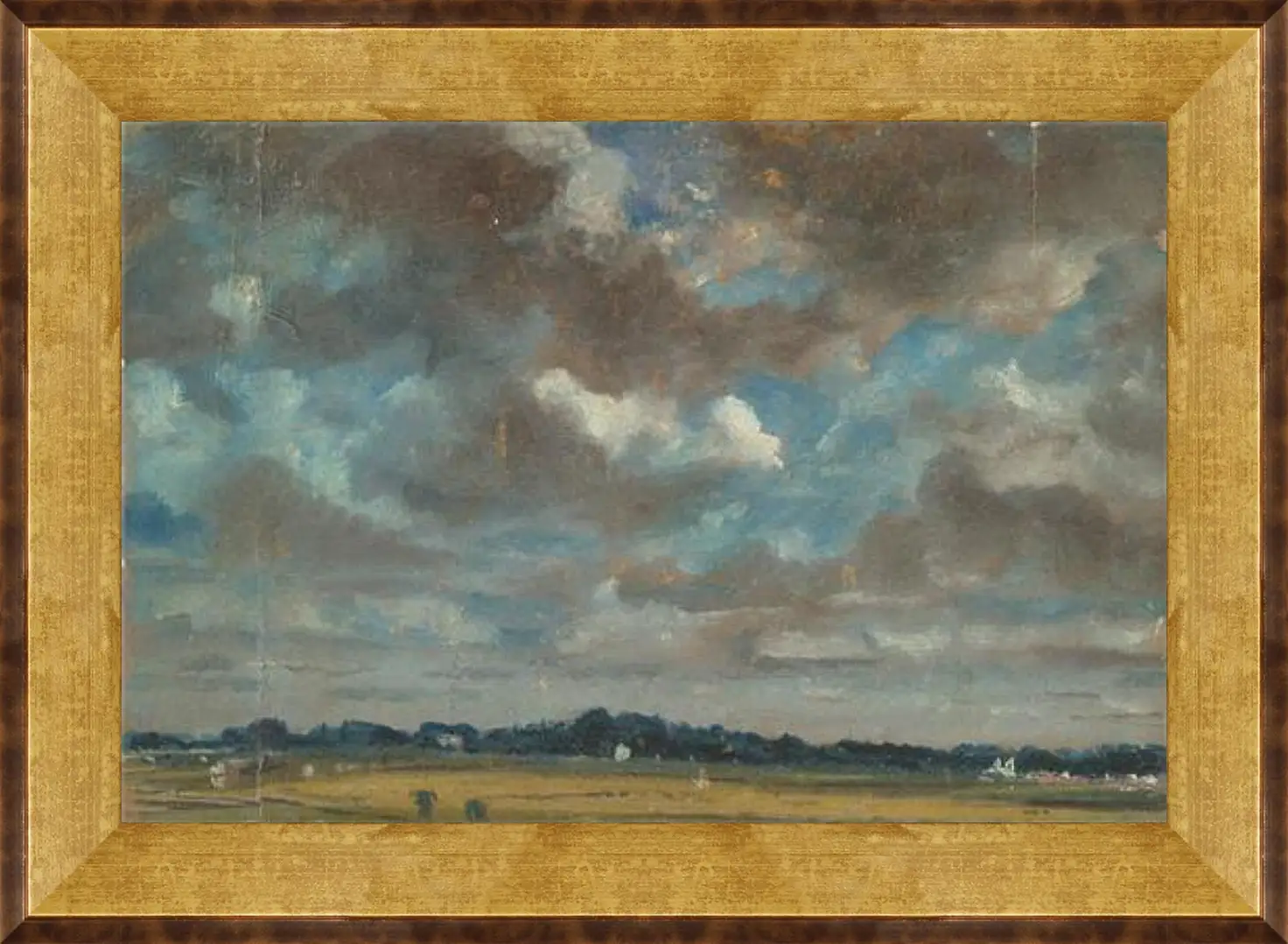 Картина в раме - Extensive Landscape with GreyClouds. Джон Констебл