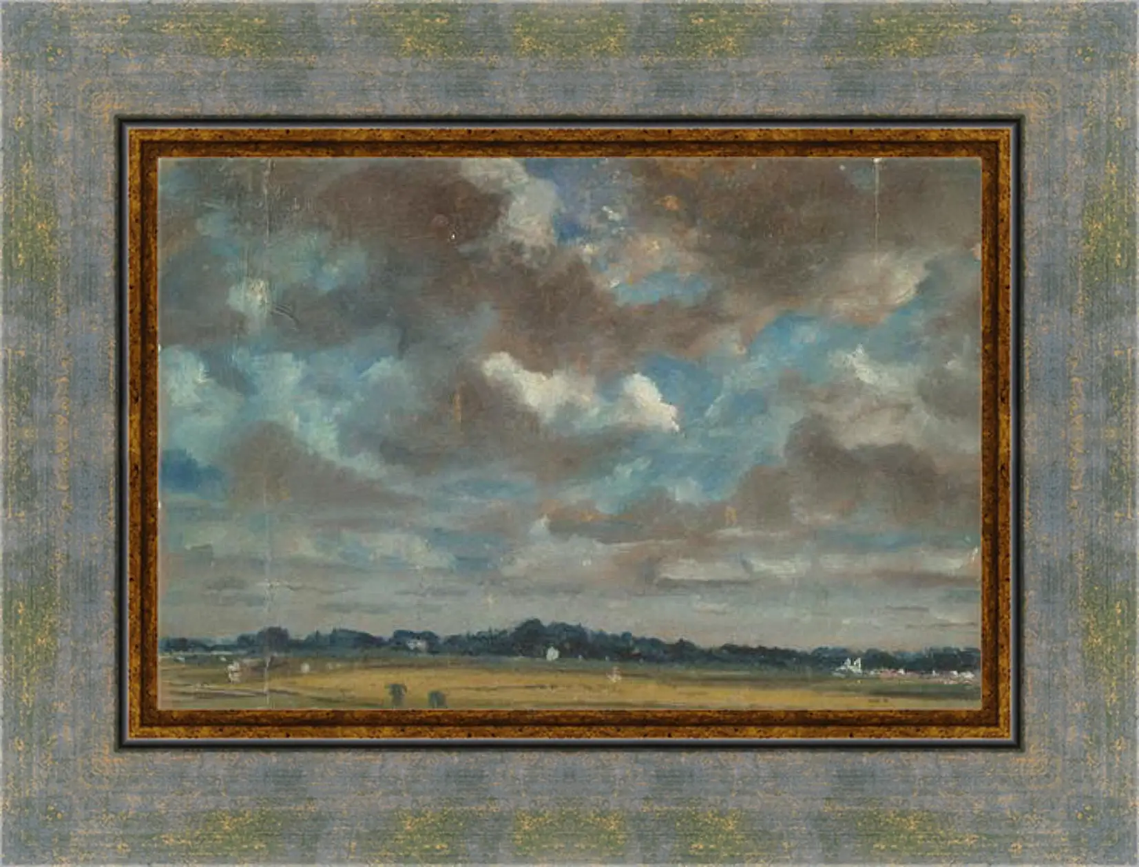 Картина в раме - Extensive Landscape with GreyClouds. Джон Констебл