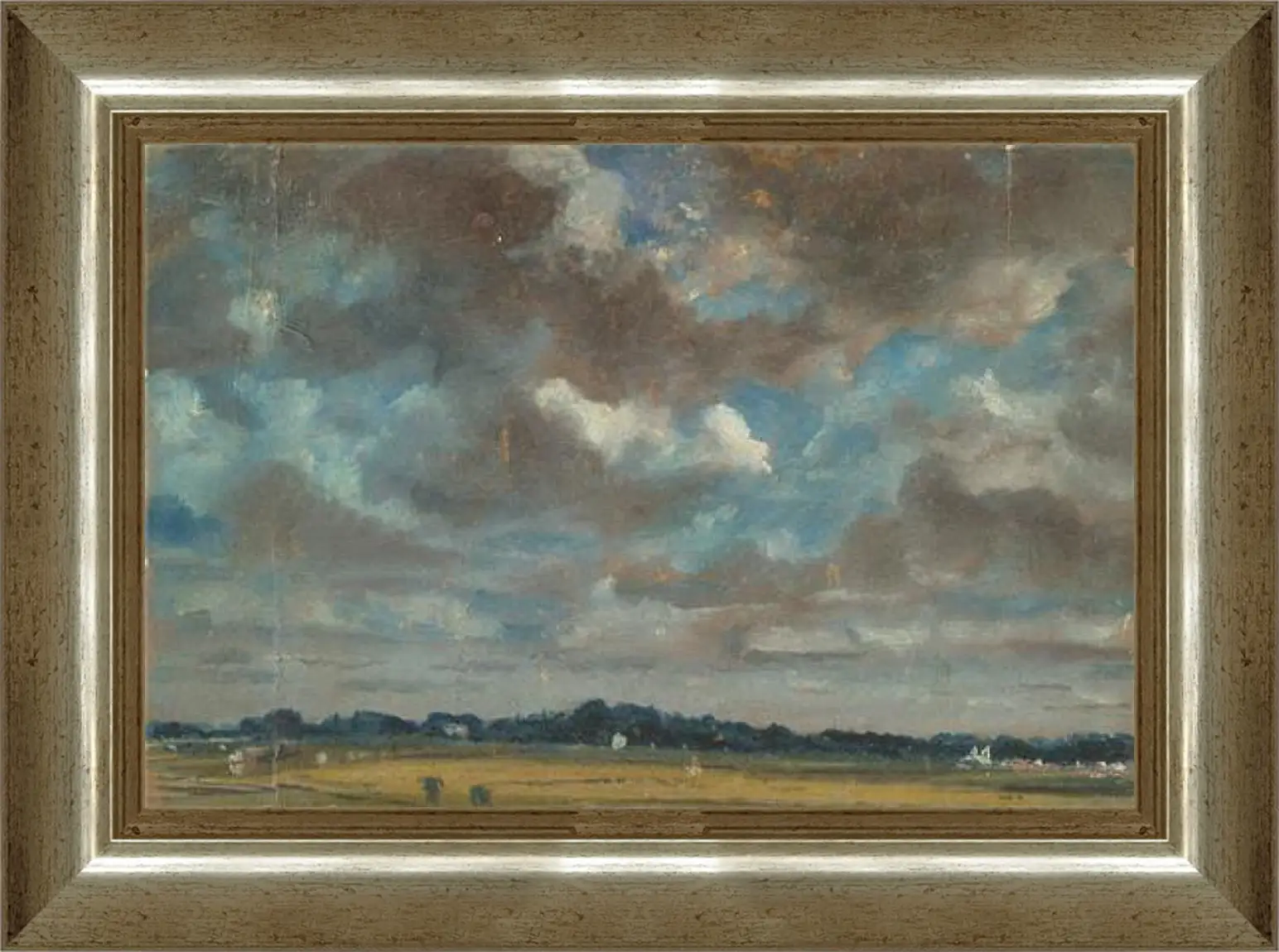 Картина в раме - Extensive Landscape with GreyClouds. Джон Констебл