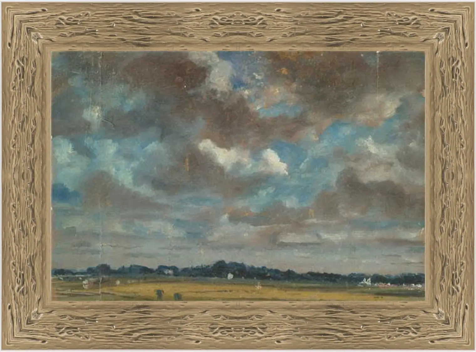 Картина в раме - Extensive Landscape with GreyClouds. Джон Констебл