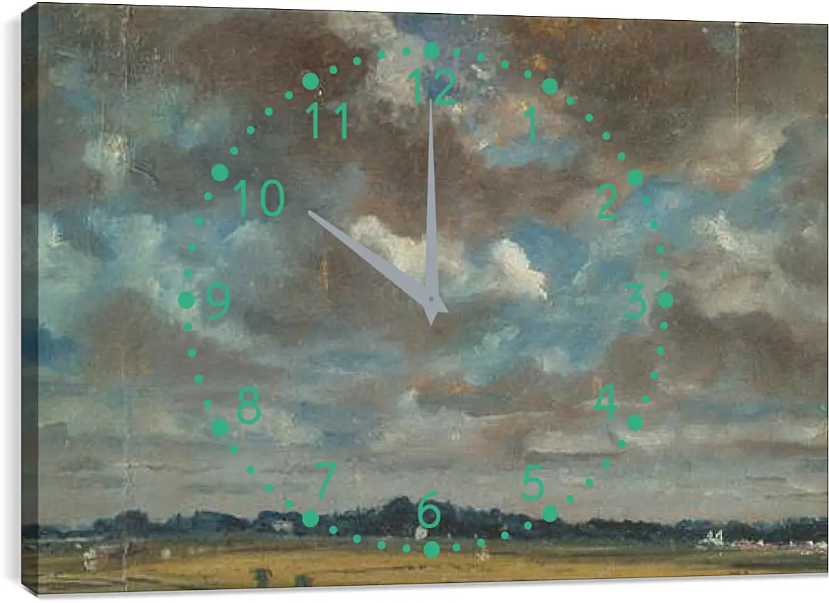 Часы картина - Extensive Landscape with GreyClouds. Джон Констебл