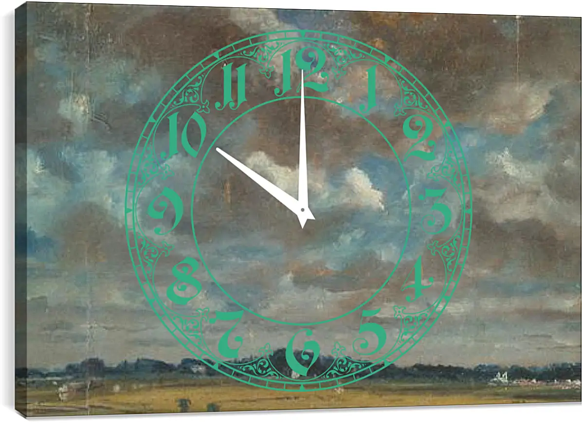 Часы картина - Extensive Landscape with GreyClouds. Джон Констебл