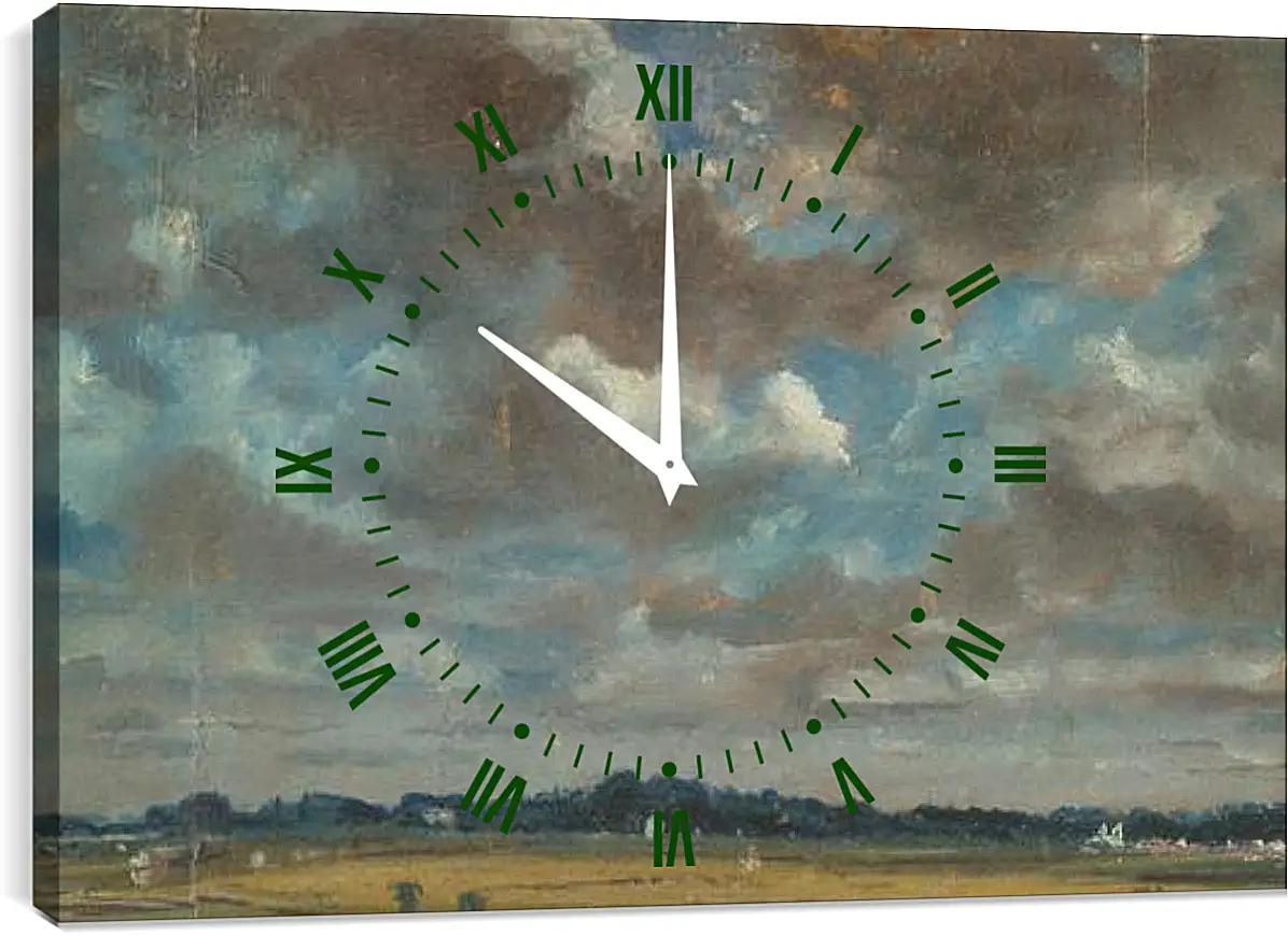 Часы картина - Extensive Landscape with GreyClouds. Джон Констебл