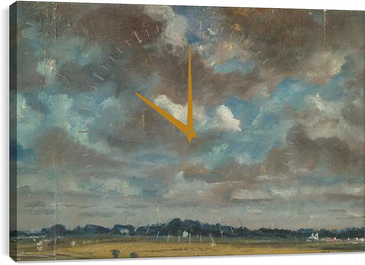 Часы картина - Extensive Landscape with GreyClouds. Джон Констебл