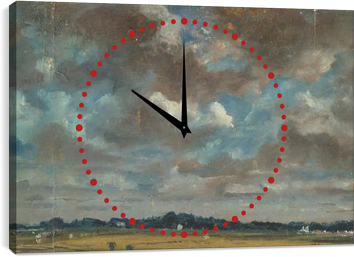 Часы картина - Extensive Landscape with GreyClouds. Джон Констебл