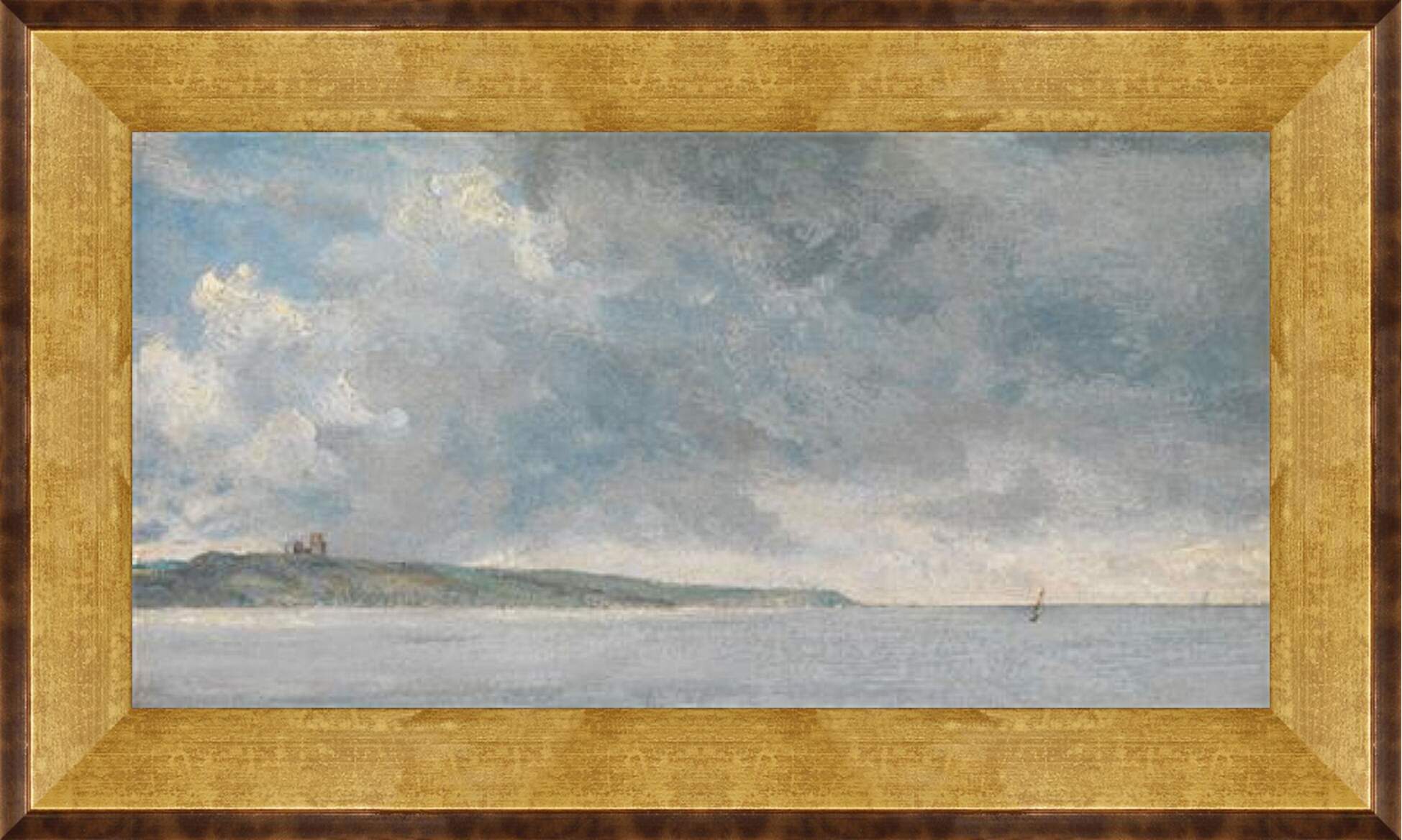 Картина в раме - Coastal Scene with Cliffs. Джон Констебл