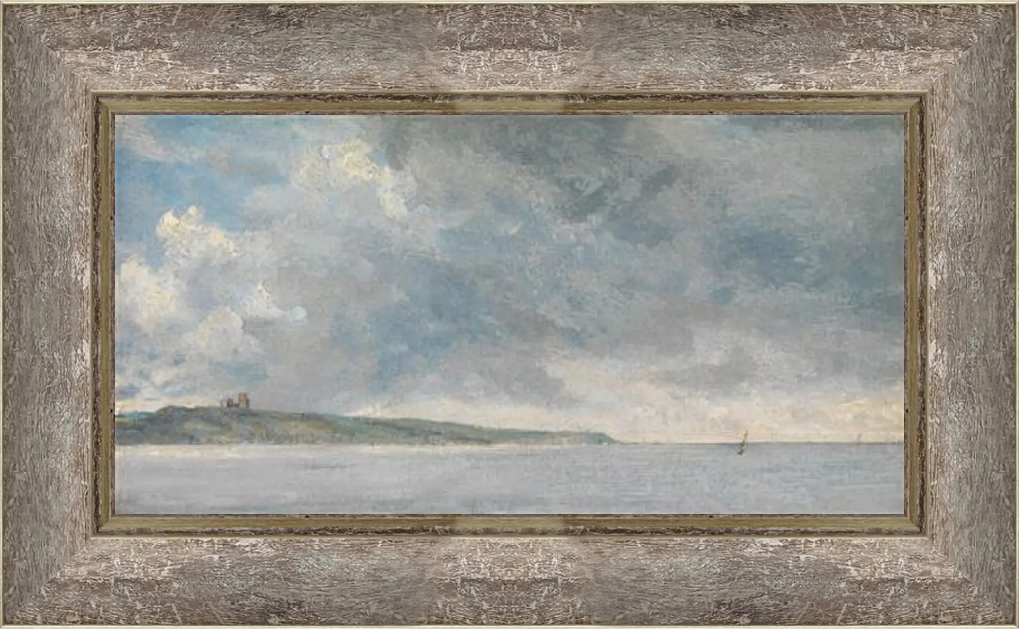 Картина в раме - Coastal Scene with Cliffs. Джон Констебл