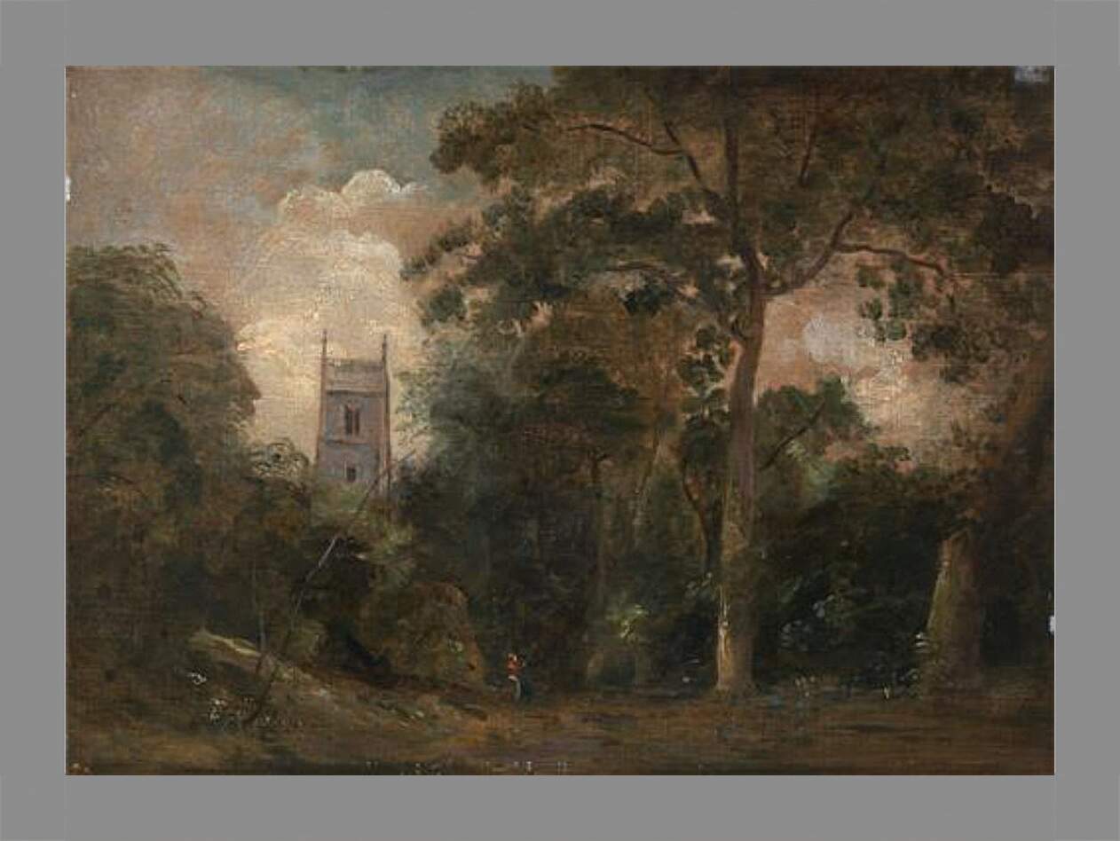 Картина в раме - A Church in the Trees. Джон Констебл