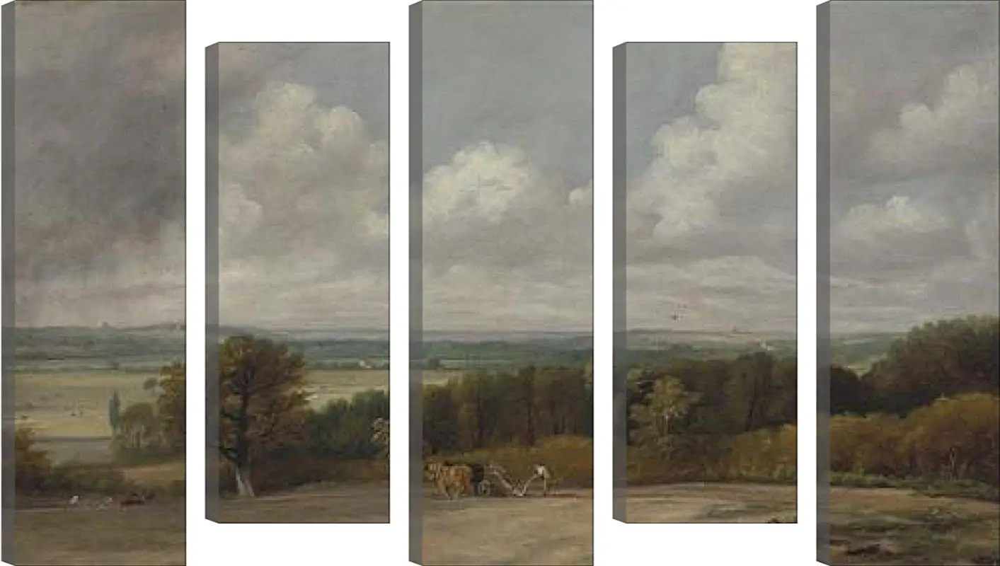 Модульная картина - Ploughing Scene in Suffolk. Джон Констебл