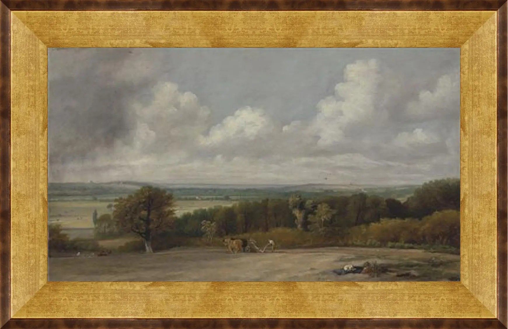 Картина в раме - Ploughing Scene in Suffolk. Джон Констебл