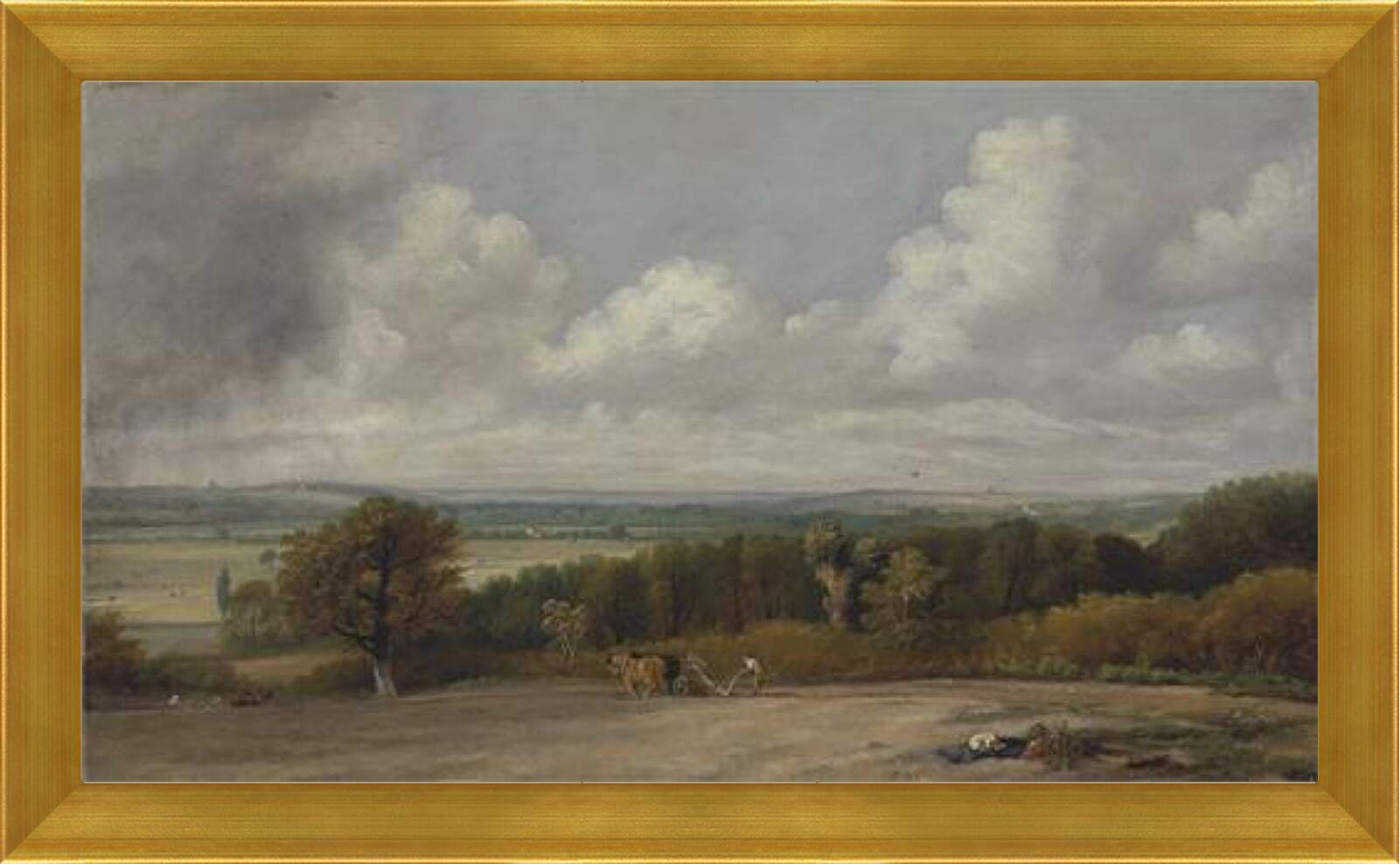 Картина в раме - Ploughing Scene in Suffolk. Джон Констебл